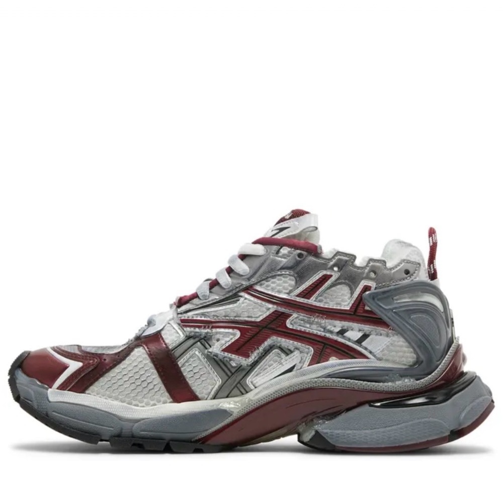 Balenciaga Burgundy and White Sneakers - Picture 9 of 10